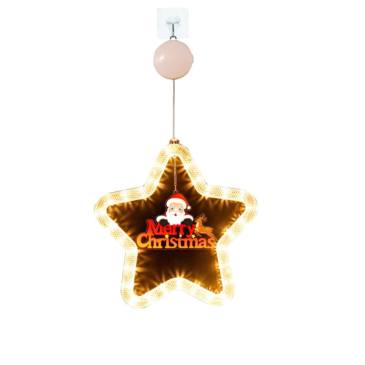 Christmas stocking design inside the five-pointed star light