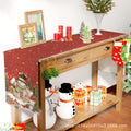 Narrow 11.8 inch width of the snowman print table runner