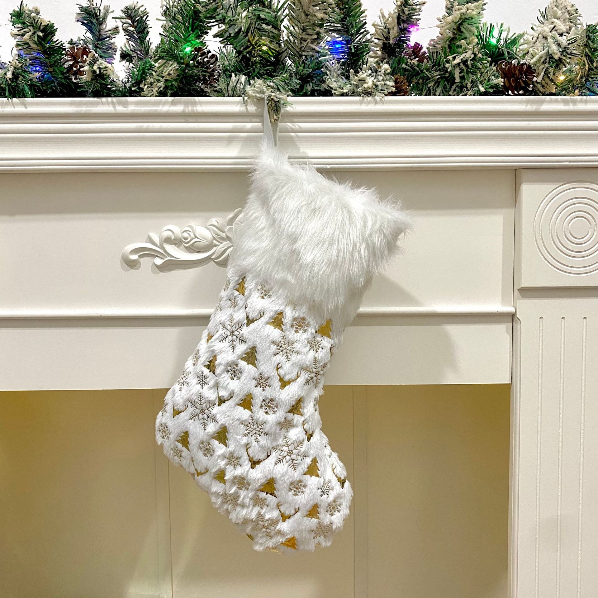 Deep Christmas stocking roomy enough for books, socks and larger fillers