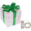 Red PVC Christmas light box printed with a snowflake pattern