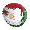 Stitched white beard detail on the Santa Christmas throw pillow