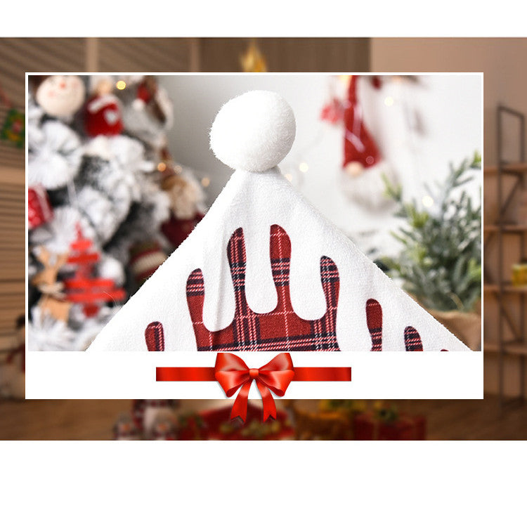 Red printed letter Christmas chair cover cut from soft cloth