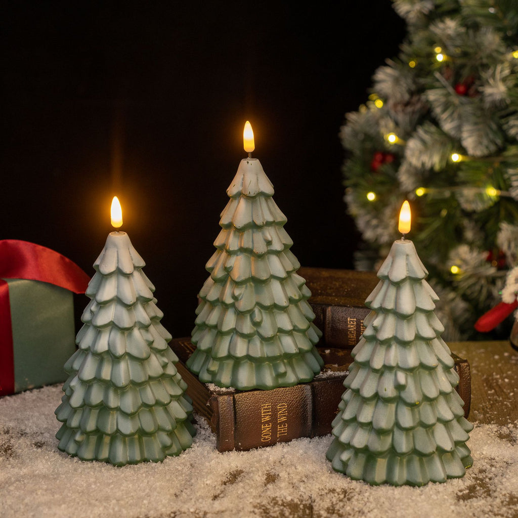 Snow covered vinyl body of the Christmas tree lamp