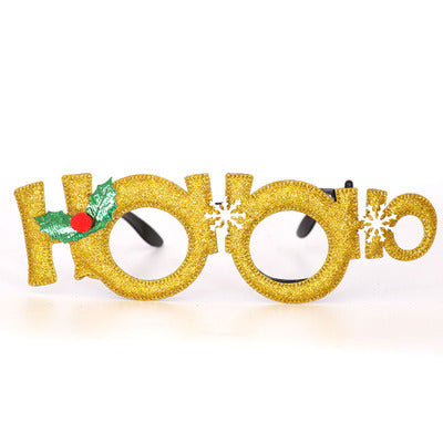 HO HO lettered Christmas party glasses frame from the novelty range