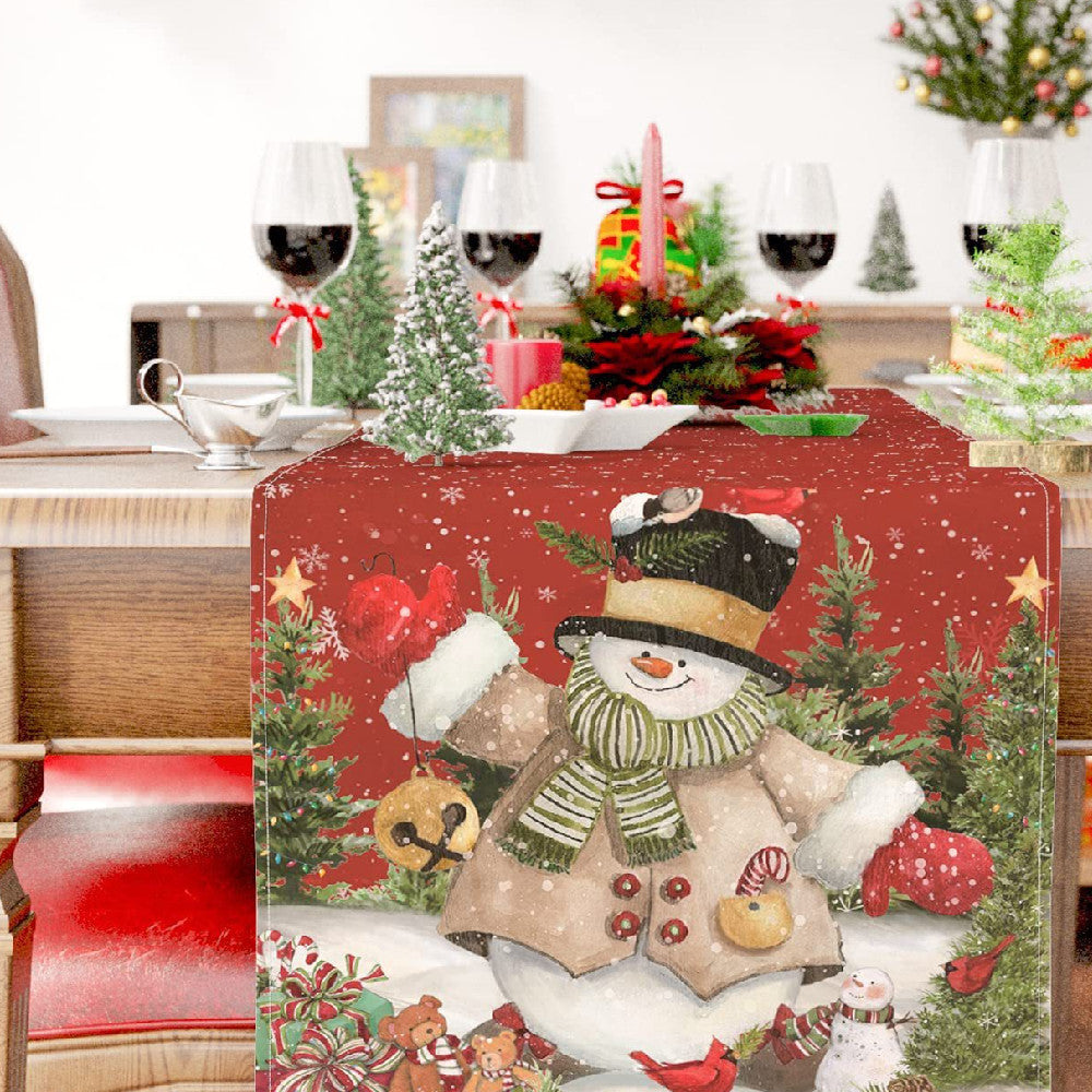 Table runner in red, the single color this design is offered in