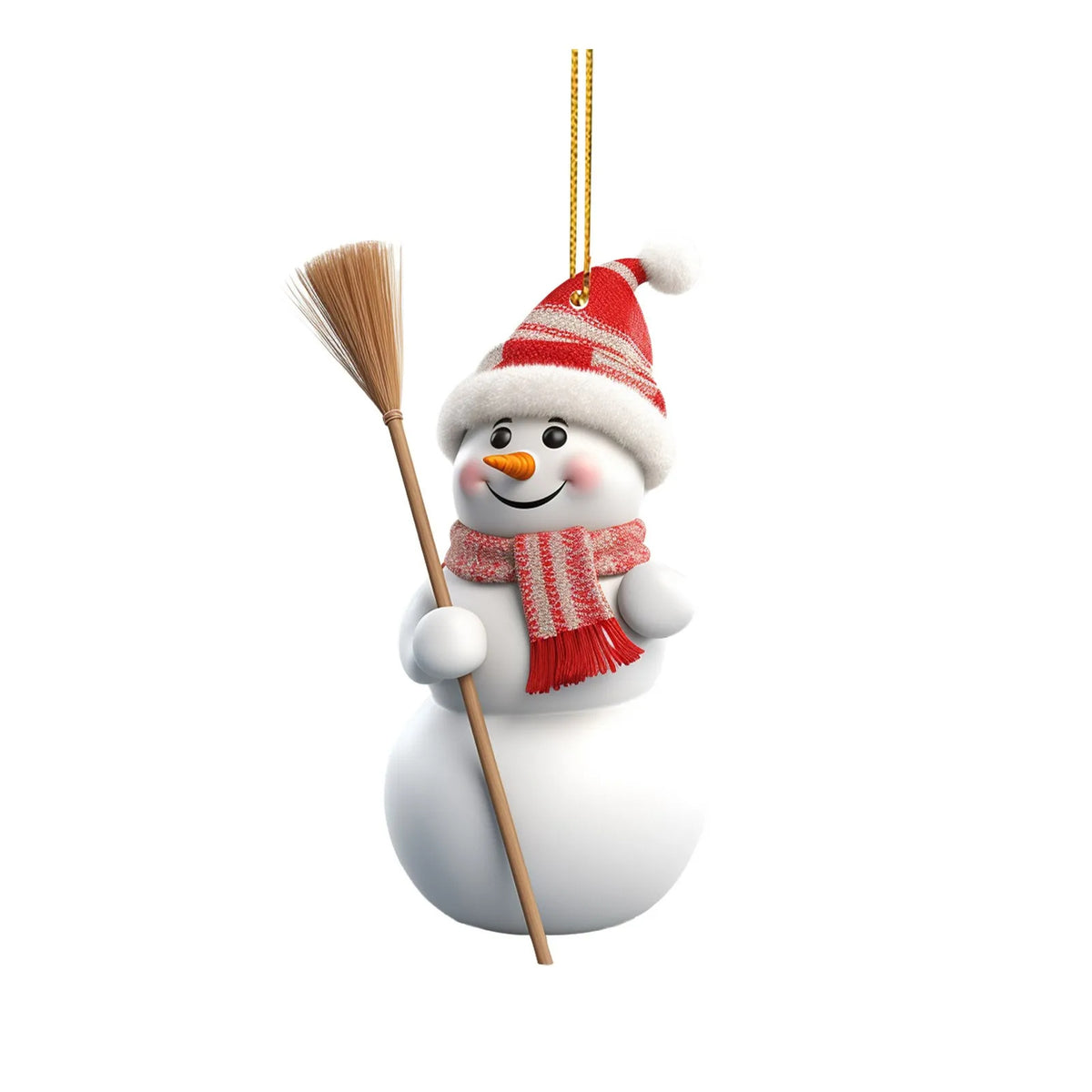 Two of the five snowman styles from the acrylic ornament range