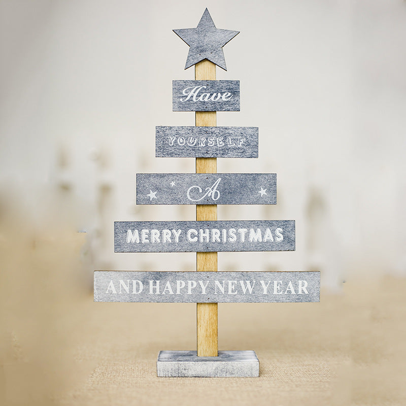 Three finishes offered for the wooden Christmas sign: white, gray and yellow