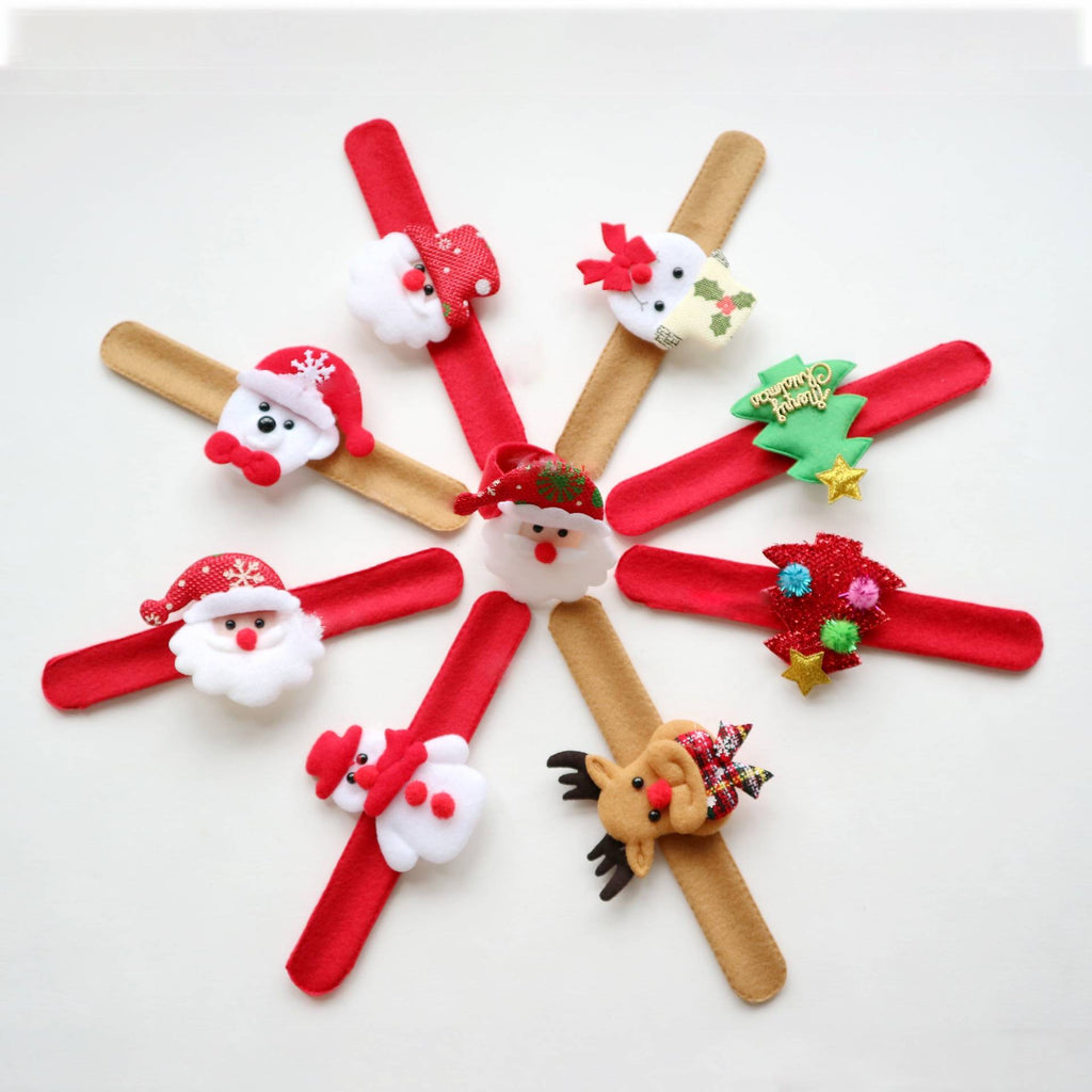 Cartoon Christmas wristband in soft nonwoven fabric, mixed color set