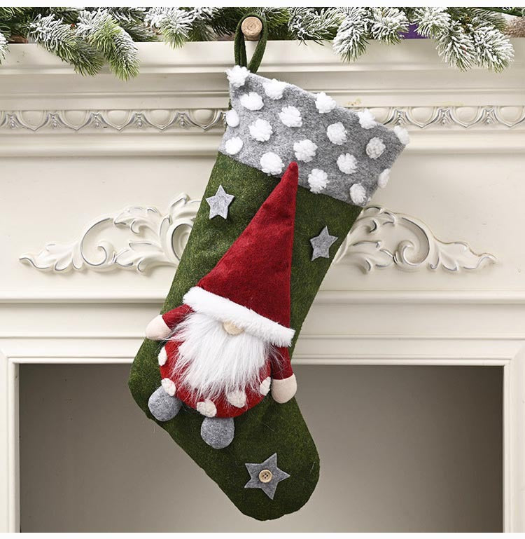 Three textured stocking designs make up this Christmas range