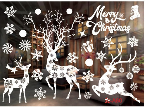Christmas window sticker sheet sold singly in a numbered design