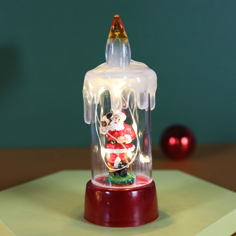 Copper wire Santa figure light ornament in cartoon styling