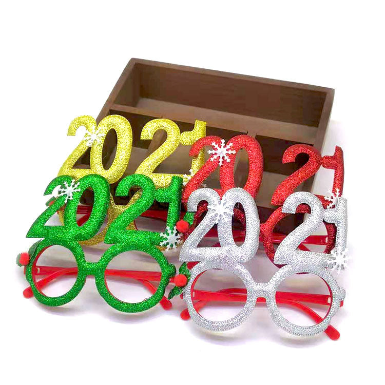 Eleven Christmas party glasses designs, all 5.5 by 5.5 inches