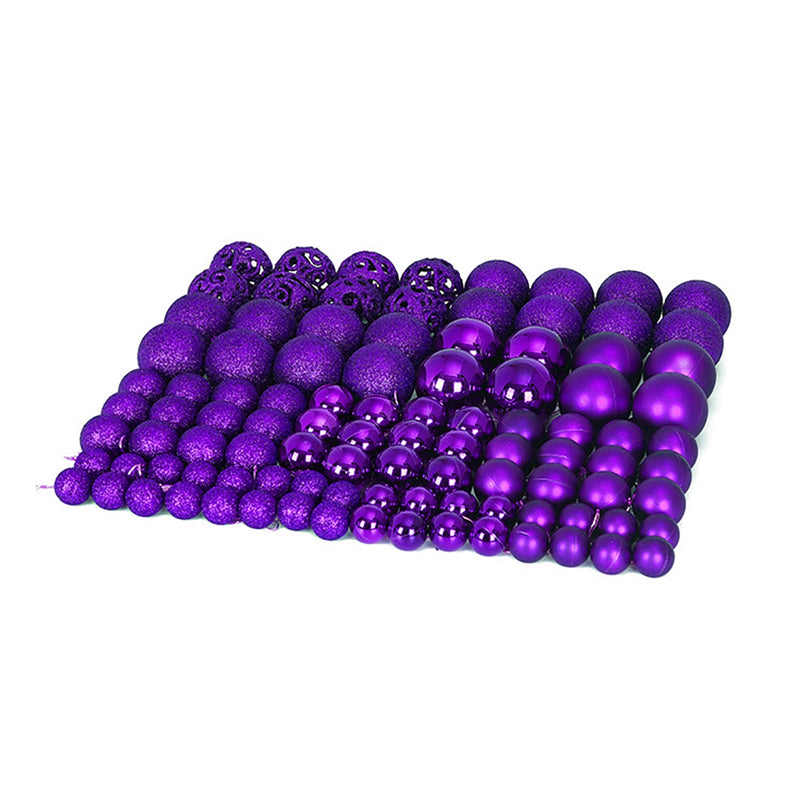 Deep pink matte Christmas baubles from the hundred ball set