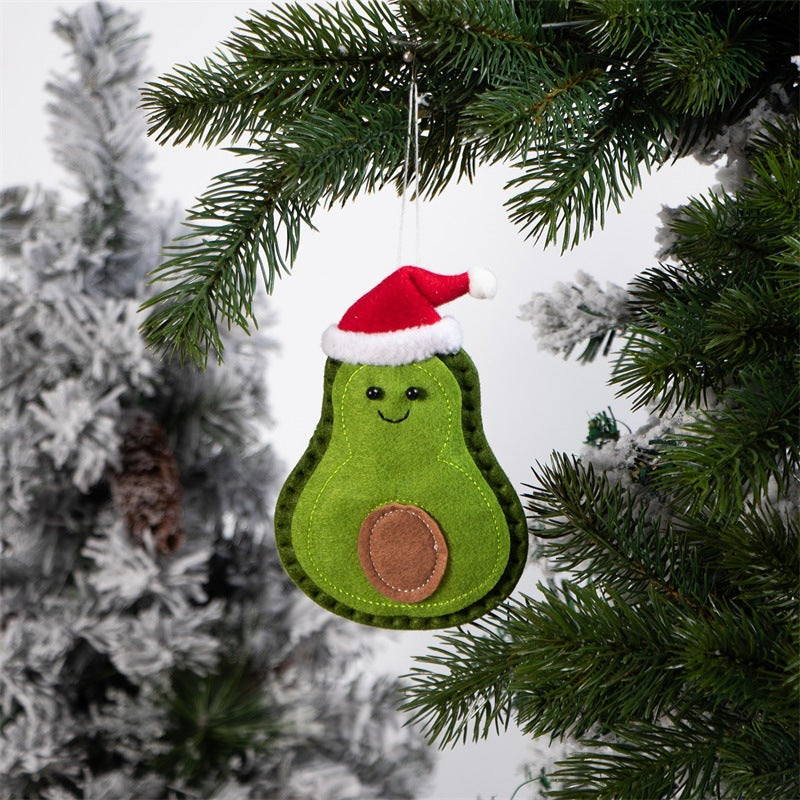 Soft cloth craft avocado ornament for a tree or garland