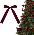 Red velvet bow Christmas ornaments for tying onto tree branches