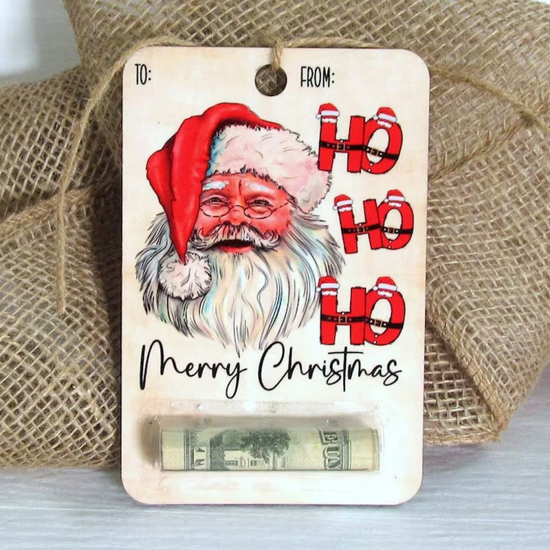 Design 7 of the wooden Christmas hanging plaque in printed wood