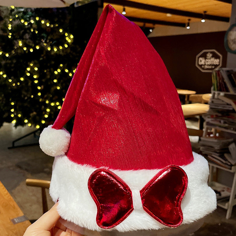 Plush Christmas hats in several of the eleven styles offered