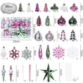Pastel Christmas decorative balls molded from plastic and PET