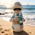 Resin beach snowman Christmas figurine cast with molded surface detail