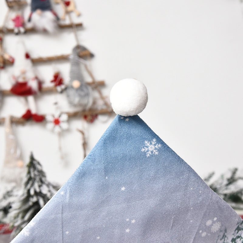 Printed cartoon face across the front of the Christmas chair cover