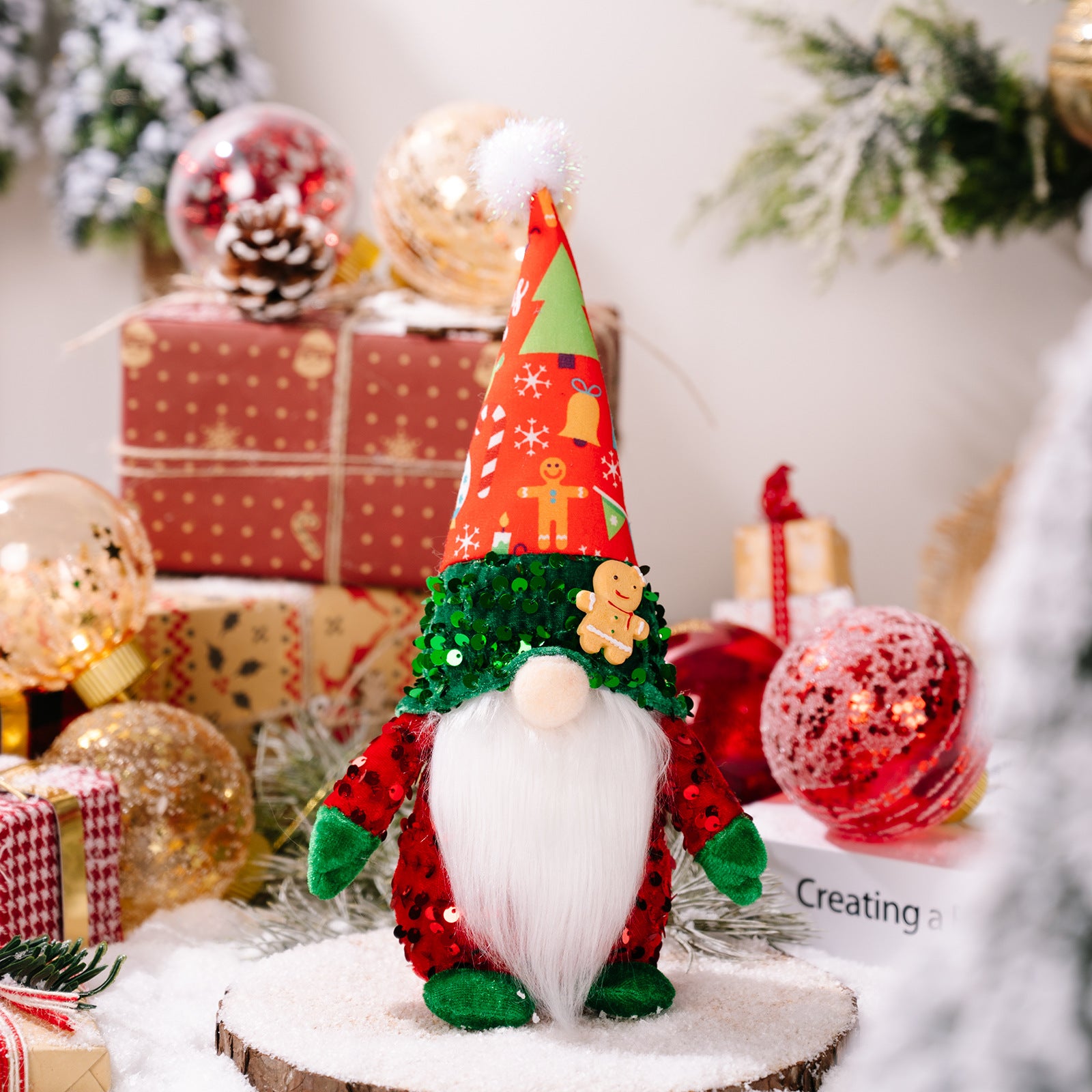 Gingerbread Woman design of the cloth faceless Christmas doll figure