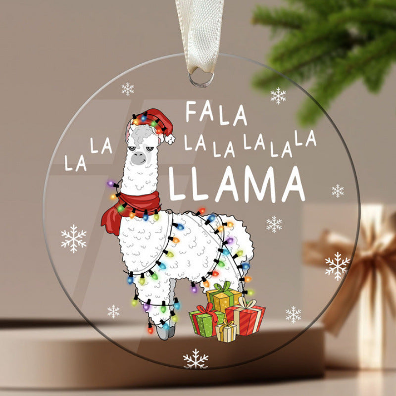 Acrylic Christmas hanging pendant supplied as one decoration per pack