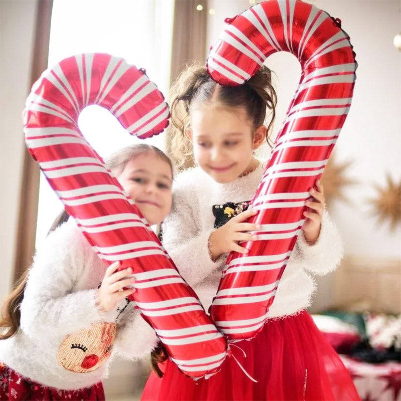 Candy cane balloon sold singly or in a six pack