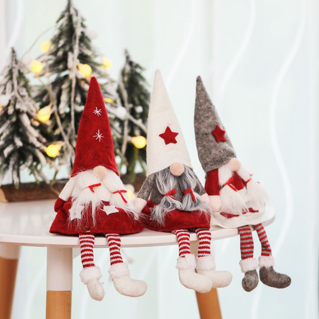 Red hat faceless Christmas gnome doll with a weighted base