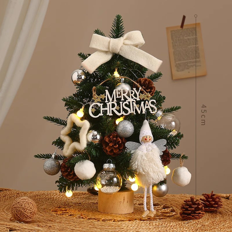 23.6 inch pre-lit PET Christmas tree with lights along every branch