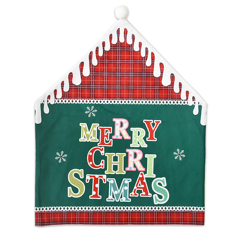 Christmas chair cover offered in green, red, gray and a second red print
