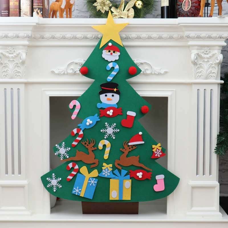 Full felt tree set including the tree and all 32 decorations