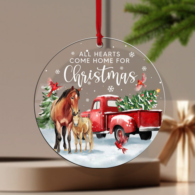 Acrylic Christmas hanging pendant for hanging on the outer branches of a tree