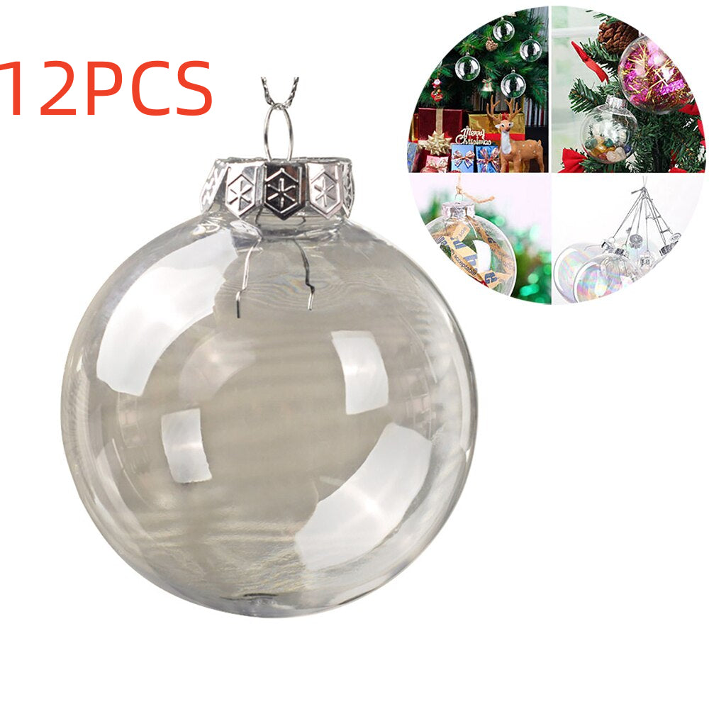 Transparent Christmas ball ornament light enough for slim branch tips