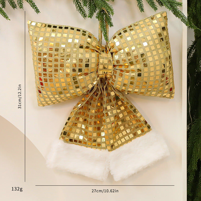 Small red sequin bow, the smallest of three Christmas bow sizes