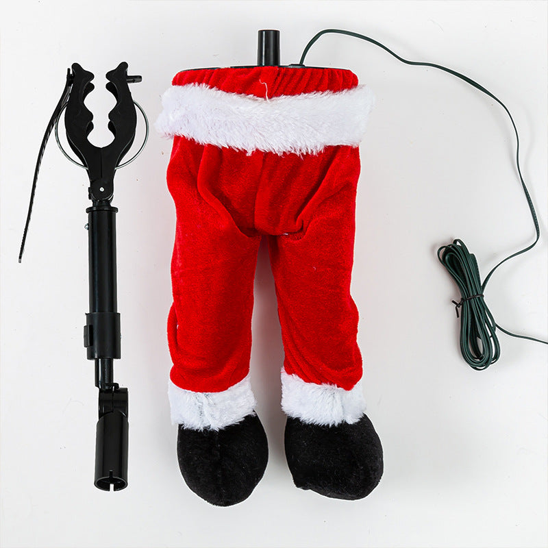 Red and striped red Christmas leg decorations from the same range