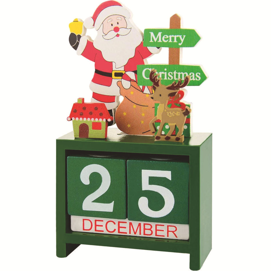 Newer Santa design of the wooden Christmas countdown calendar