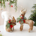 Straw fox Christmas figure built over a light foam core