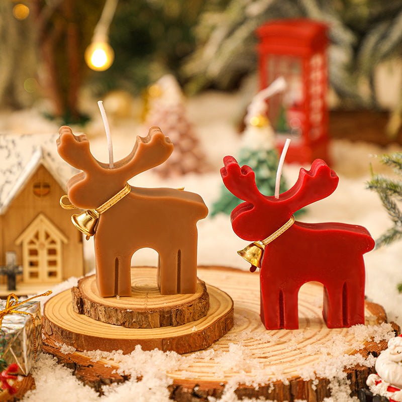 White soy wax reindeer shaped Christmas candle, one candle per order
