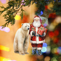 Acrylate Christmas pendant printed with a cartoon Santa and a hanging cord