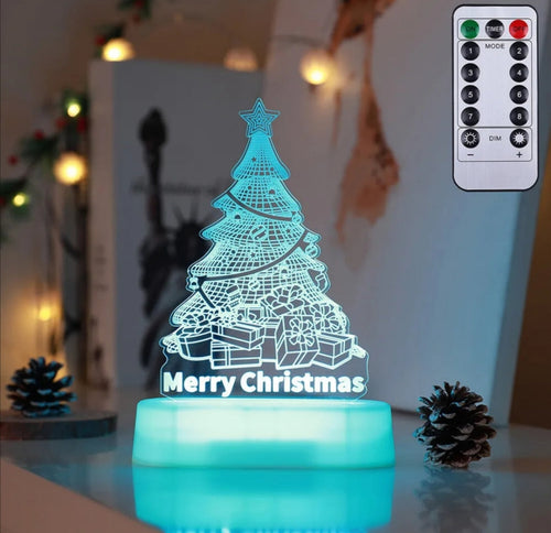 Full set of engraved acrylic Christmas night light panels and bases