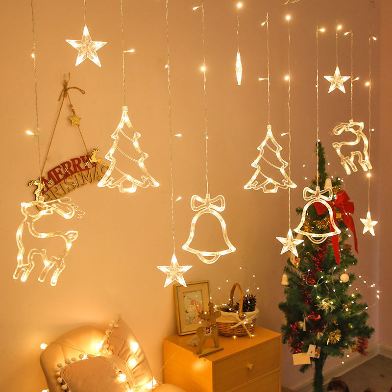 Remote control included with the plug in Christmas string lights