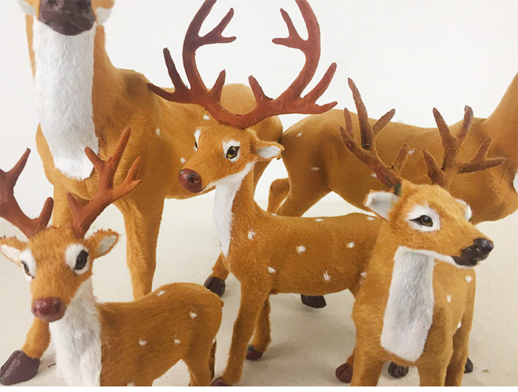 11.8 inch flocked reindeer figurine, the tallest of three heights