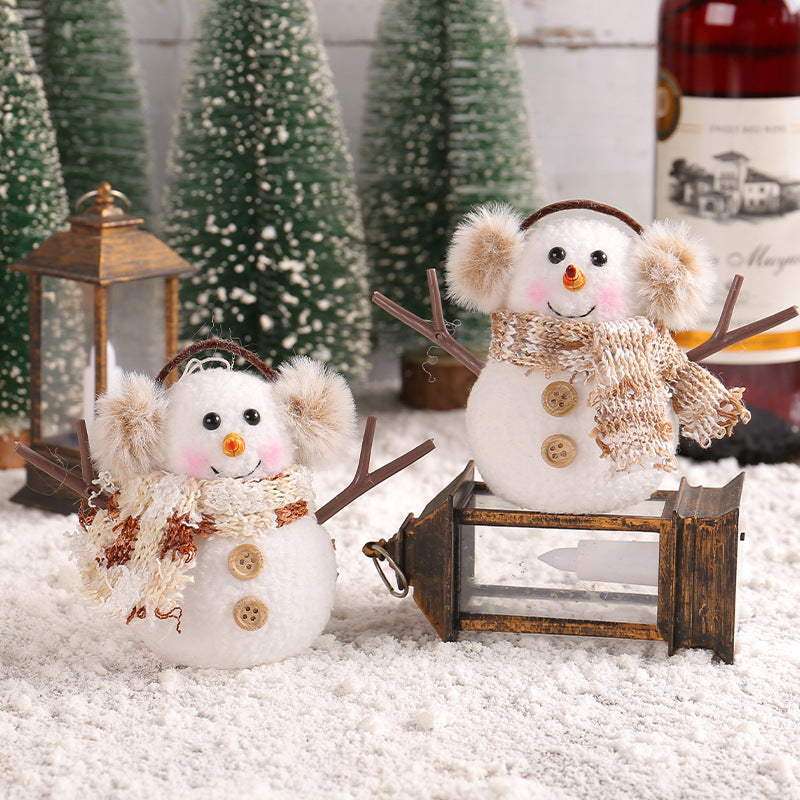 Luminous snowman figure whose finish holds a glow without any batteries