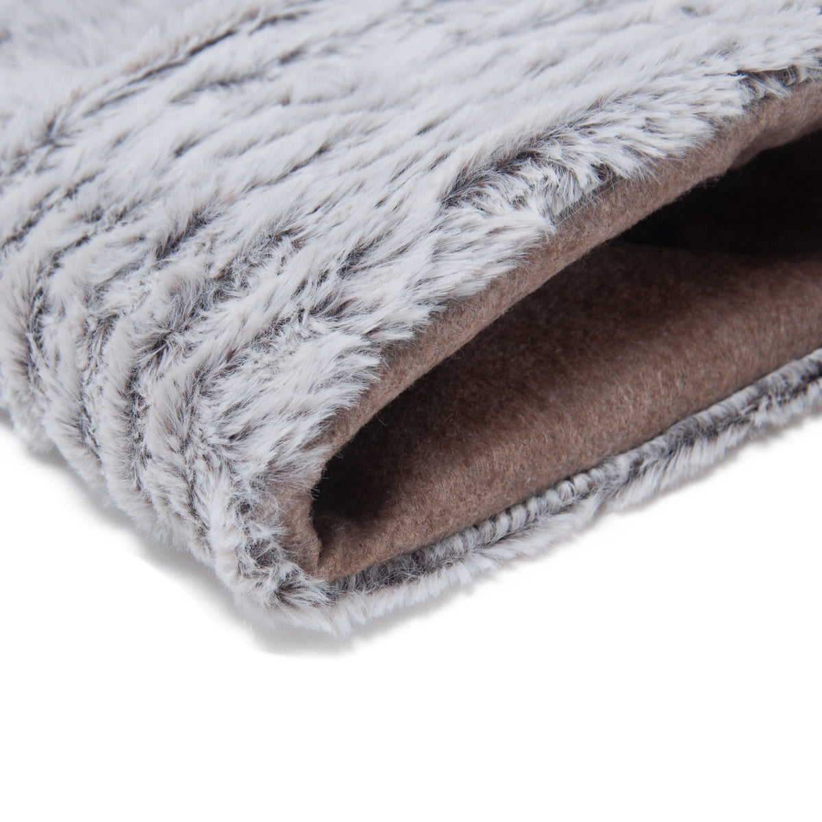 Neutral gray Christmas stocking in flannel, only 1.2 inches deep