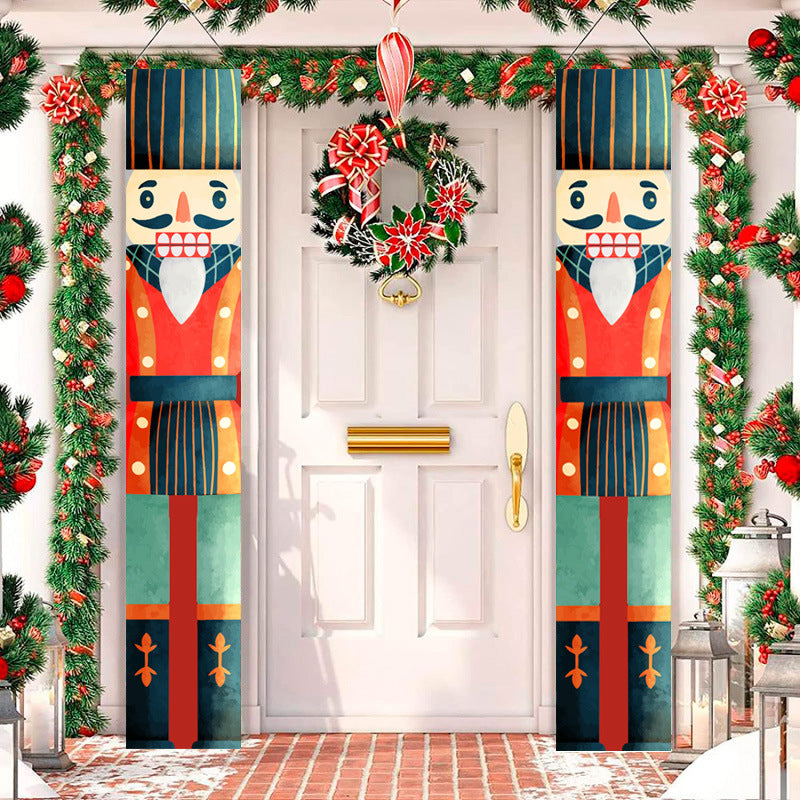 Printed Christmas hanging flag panel from a range of five designs