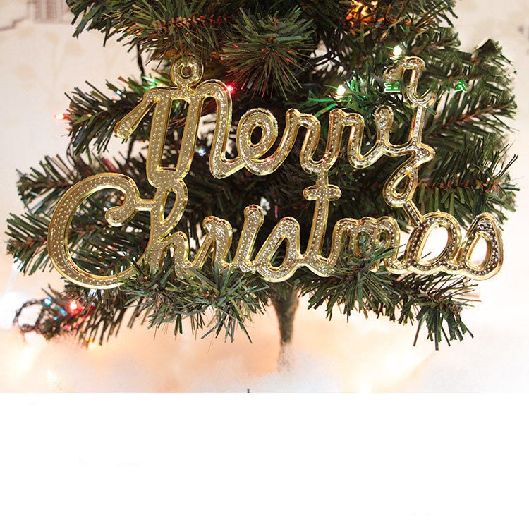 Gold letter plate ornament, 7.9 inches, for trees 3 to 5.9 feet