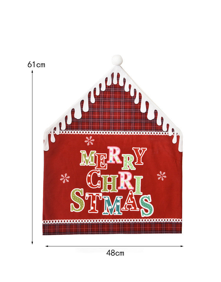 Printed lettering on the soft cloth Christmas chair back cover
