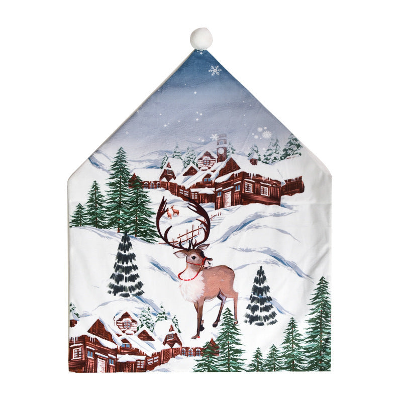 Open slip on shape of the Christmas chair back cover