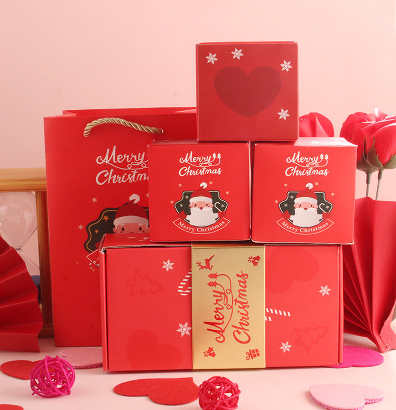Christmas surprise gift box springing open as it is lifted