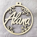 Sixth hollow carved Christmas ornament design in the same wooden range